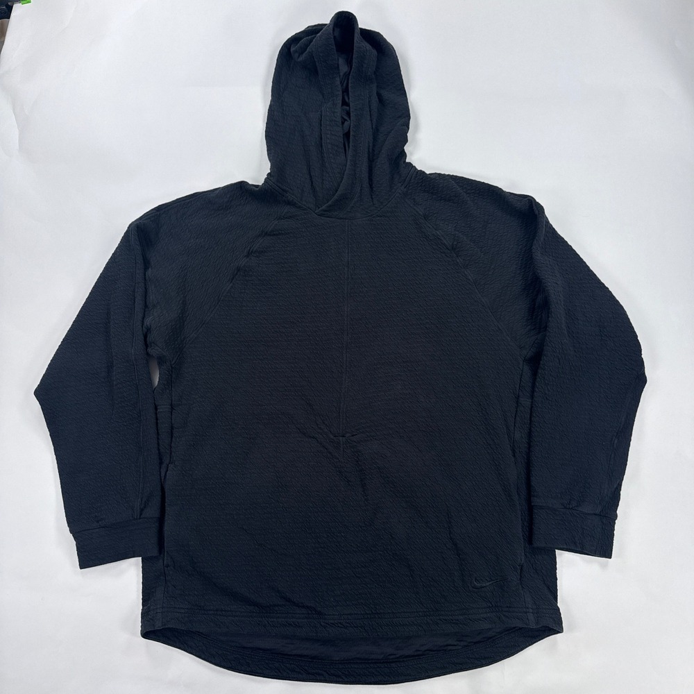 Nike Yoga Nomad Hoodie Mens XL Black Dri FIT Textured Pullover DV9875-010